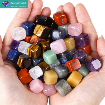 Naturaalne kristall, originaalkivi, 13 mm, ruudukujuline, värviline, kristall, poolvääriskivi, kristallist demagnetiseeritud kivi, kalapaagi dekoratiivsed kaunistused
