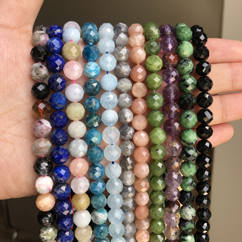 Amazon Диамантени фасетирани турмалинови мъниста, насипни мъниста, смесена партида, DIY бижутерски аксесоари на едро
