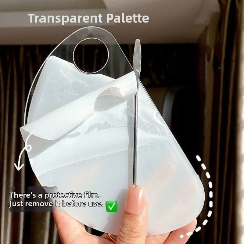 Палитра за маслена живопис, прозрачна акрилна палитра, акварелен пигмент, изкуство, студент, лесна за почистване, удобна и преносима