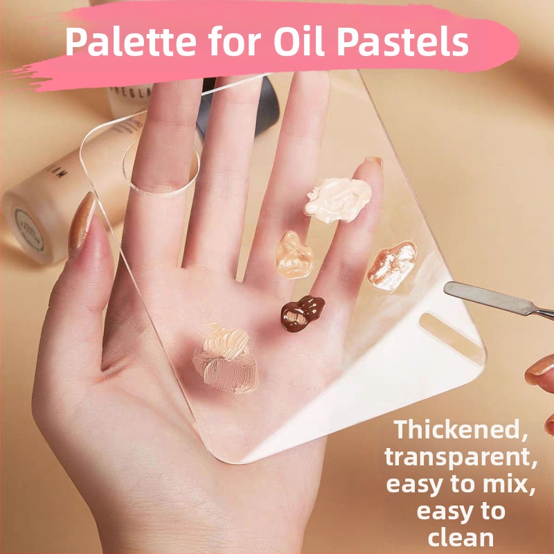 Õlimaalipulga palett Läbipaistev akrüülpalett Akvarellpigmentkunst Õpilane Lihtne puhastada Mugav Kaasaskantav