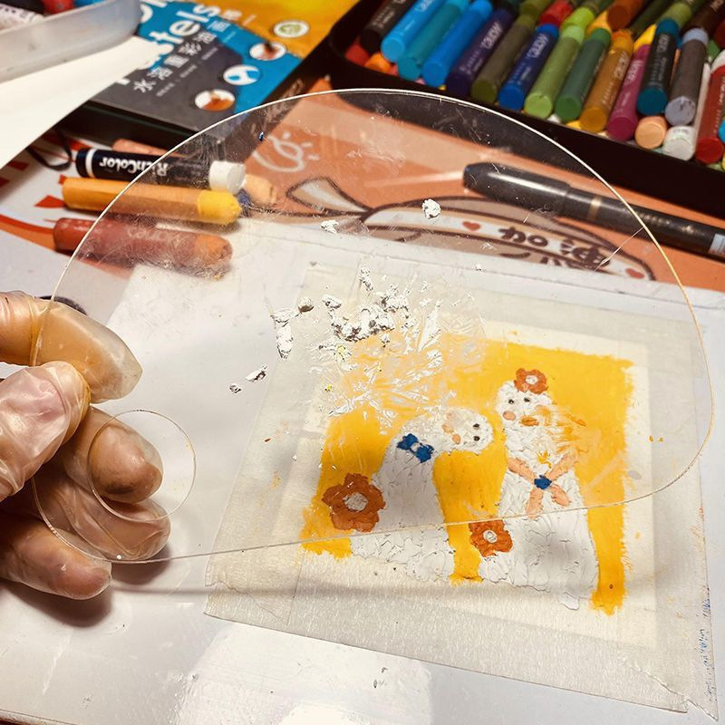 Õlimaalipulga palett Läbipaistev akrüülpalett Akvarellpigmentkunst Õpilane Lihtne puhastada Mugav Kaasaskantav