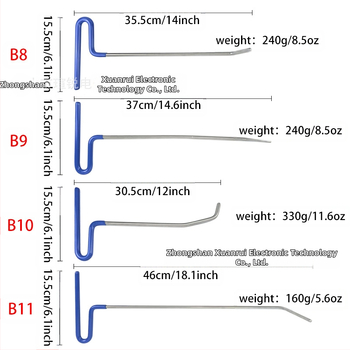 Ülemise varda ülikond auto lehtmetalli mõlkide parandamise tööriist ülikond muhkude jälje auk kang autoremondi värvivaba tööriist