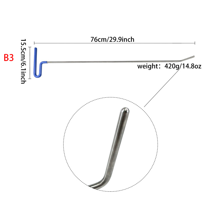 Ülemise varda ülikond auto lehtmetalli mõlkide parandamise tööriist ülikond muhkude jälje auk kang autoremondi värvivaba tööriist