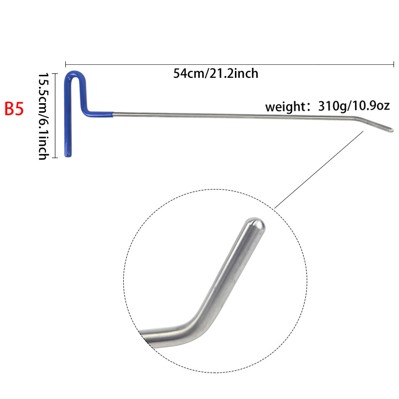 Ülemise varda ülikond auto lehtmetalli mõlkide parandamise tööriist ülikond muhkude jälje auk kang autoremondi värvivaba tööriist