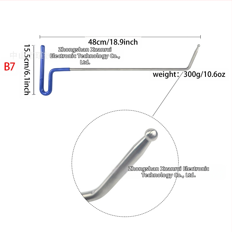 Ülemise varda ülikond auto lehtmetalli mõlkide parandamise tööriist ülikond muhkude jälje auk kang autoremondi värvivaba tööriist