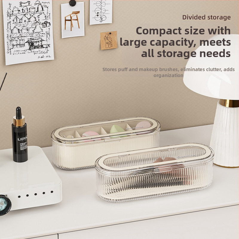 Úložný box na štetce na make-up, pokročilý štetec na labutienky, kozmetický vajíčkový stolný box s vekom, prachotesný box na štetce na obočie