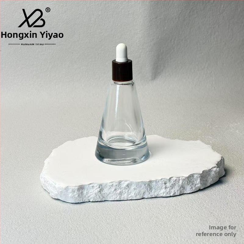 Uus laos 20ml jäätunud tee kooniline pudel paksu põhjaga pihustuspudel tilgutiga eeterliku õli parfüümipudel essentsi aluspudel