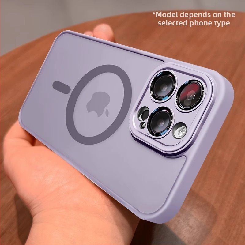 Sobib iPhone 17 telefoniümbrisele, Apple 14 Pro Max magnetilisele läbipaistvale mattklaasist 15 täiskattega objektiivikilega kaitseümbrisele