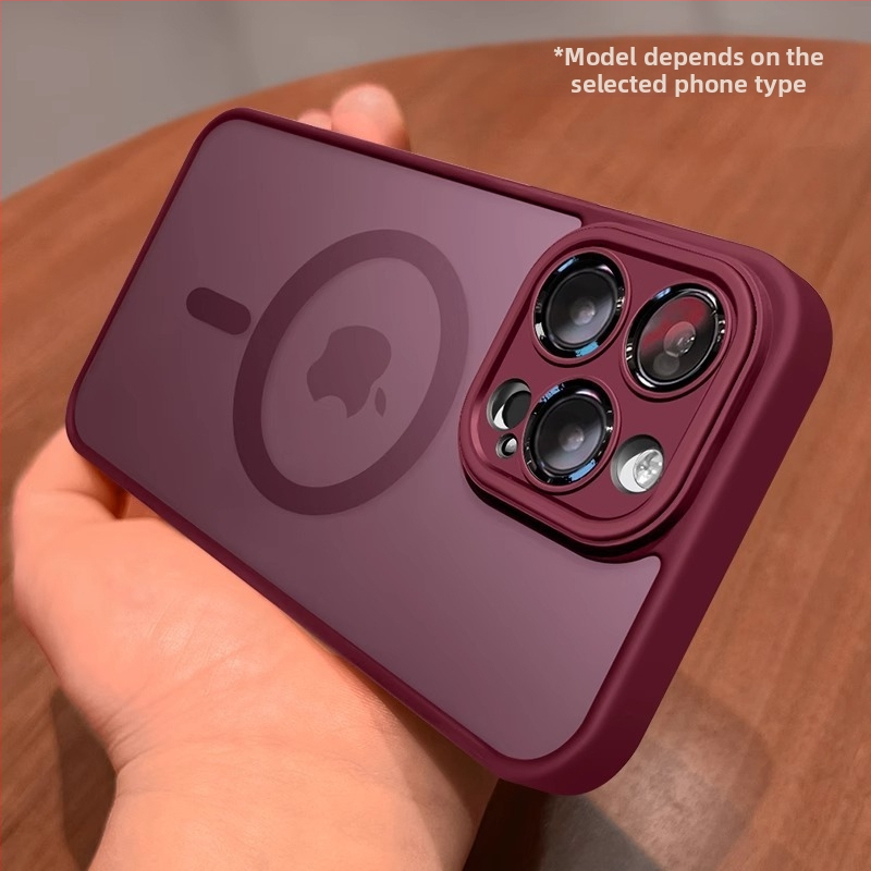 Sobib iPhone 17 telefoniümbrisele, Apple 14 Pro Max magnetilisele läbipaistvale mattklaasist 15 täiskattega objektiivikilega kaitseümbrisele