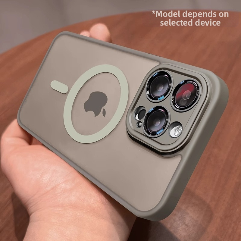 Sobib iPhone 17 telefoniümbrisele, Apple 14 Pro Max magnetilisele läbipaistvale mattklaasist 15 täiskattega objektiivikilega kaitseümbrisele