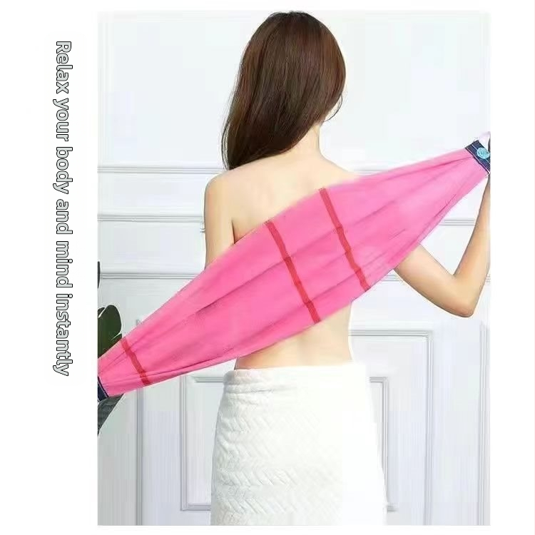 Võimas jämeda liivaga seljapuhastusrätik, pika ribaga seljapuhastusrätik, kahepoolne vannirätik, seljapuhastusrätik, mustuse eemaldamiseks pole vaja abi küsida, seljapuhastusrätik