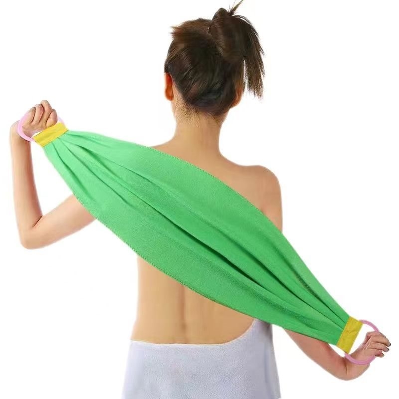 Võimas jämeda liivaga seljapuhastusrätik, pika ribaga seljapuhastusrätik, kahepoolne vannirätik, seljapuhastusrätik, mustuse eemaldamiseks pole vaja abi küsida, seljapuhastusrätik