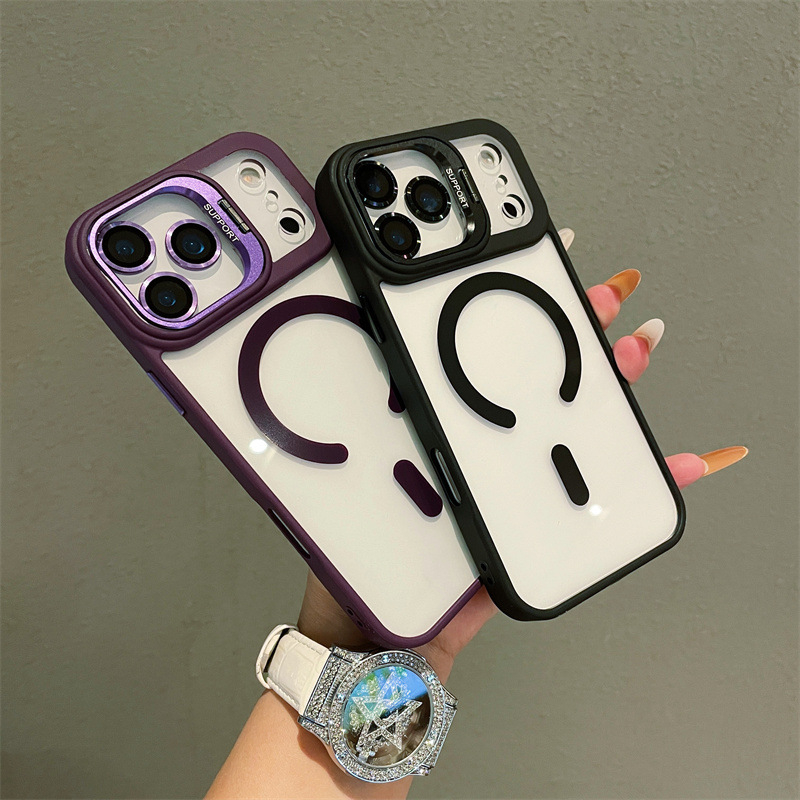 Piemērots Iphone17 aparatūras objektīva stiprinājuma mobilā tālruņa maciņam Apple 16E caurspīdīgam magnētiskajam piesūceknim 15Promax aizsargmaciņam