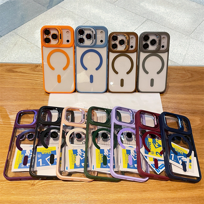 Piemērots Iphone17 aparatūras objektīva stiprinājuma mobilā tālruņa maciņam Apple 16E caurspīdīgam magnētiskajam piesūceknim 15Promax aizsargmaciņam