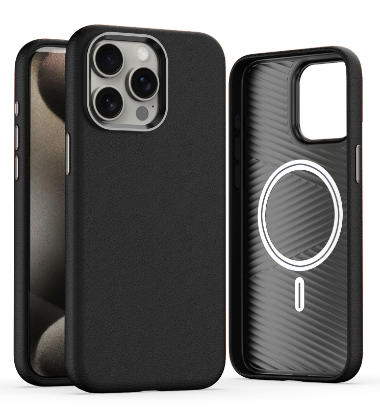 Ehtne nahkümbris iPhone 15PROMAX telefonile Apple 14Plus riistvaraline objektiiviraam magnetilise kaitsega