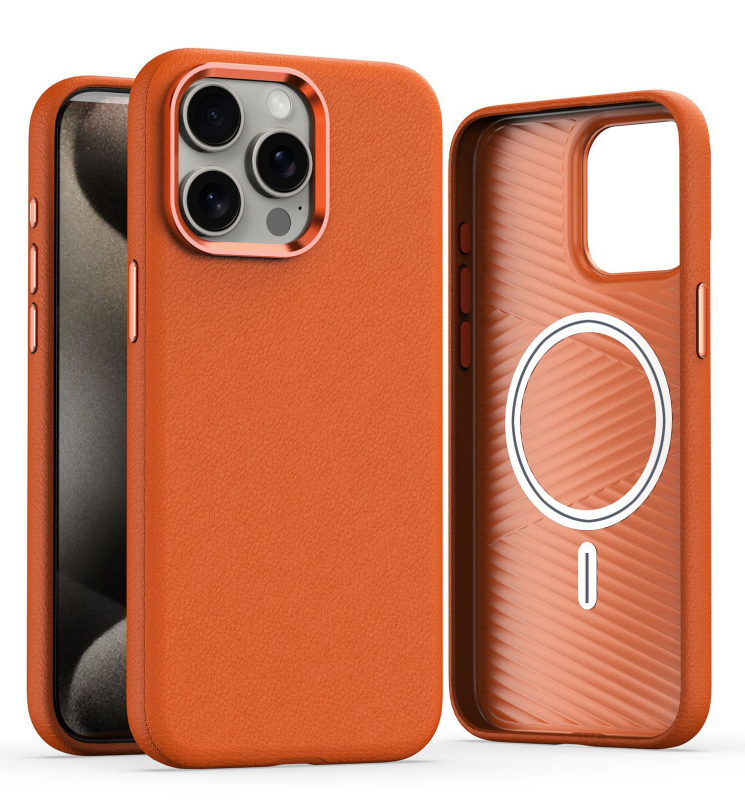 Ehtne nahkümbris iPhone 15PROMAX telefonile Apple 14Plus riistvaraline objektiiviraam magnetilise kaitsega