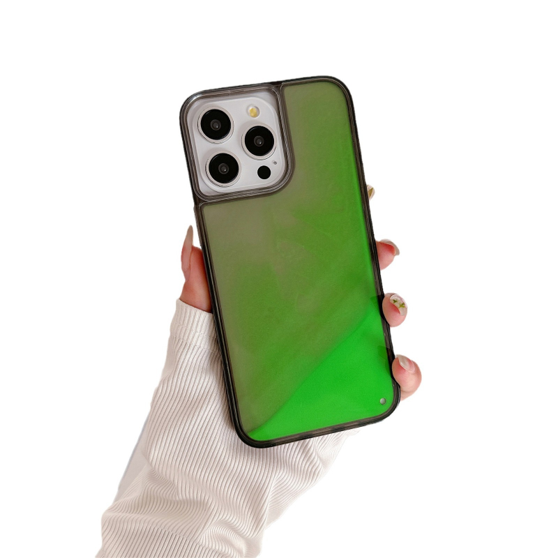 Gaismas plūstošās smiltis iPhone16Pro telefona maciņam Apple 15 mīkstām malām ar cietu muguru, ārzemju tirdzniecības karsts pārdošanas aizsargmaciņš