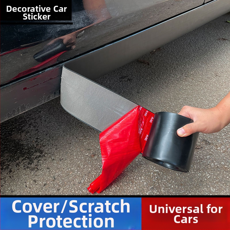 Универсална модификация на страничната престилка за автомобил, лента против сблъсък, защита от надраскване, вдлъбнатина, ръждясали драскотини, самозалепваща се лента за декорация на каросерията