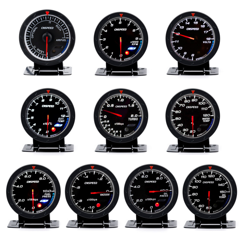 Indicator de instrument de modificare auto de 60 mm, supraalimentat, temperatura apei, temperatura uleiului, presiunea uleiului, tensiune, raportul aer-combustibil, instrument auto