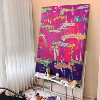 Ντοπαμίνη Niche Σαλόνι Αφηρημένο Γκράφιτι Διακοσμητικός Πίνακας Καλλιτεχνικός Κρεμαστός Πίνακας Είσοδος Υπνοδωμάτιο Μοντέρνα Τοιχογραφία Παιδικού Δωματίου