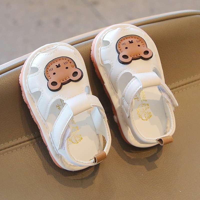 Bērnu sandales ar dobu PU ādas virsmu, neslīdošas mīkstas zoles apavi viena gada veciem mazuļiem, piemērotas gan zēniem, gan meitenēm