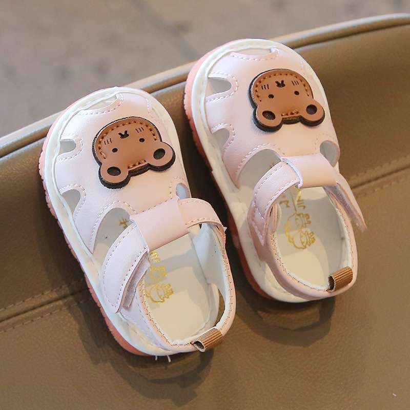 Bērnu sandales ar dobu PU ādas virsmu, neslīdošas mīkstas zoles apavi viena gada veciem mazuļiem, piemērotas gan zēniem, gan meitenēm