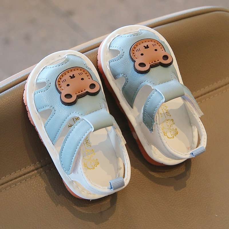 Bērnu sandales ar dobu PU ādas virsmu, neslīdošas mīkstas zoles apavi viena gada veciem mazuļiem, piemērotas gan zēniem, gan meitenēm