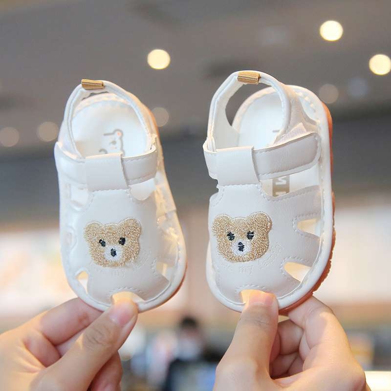 Bērnu sandales ar dobu PU ādas virsmu, neslīdošas mīkstas zoles apavi viena gada veciem mazuļiem, piemērotas gan zēniem, gan meitenēm