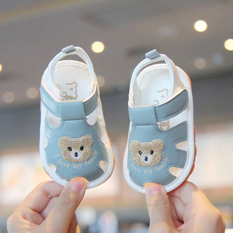 Bērnu sandales ar dobu PU ādas virsmu, neslīdošas mīkstas zoles apavi viena gada veciem mazuļiem, piemērotas gan zēniem, gan meitenēm