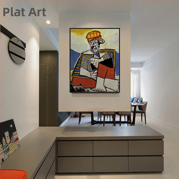 Picasso retro abstraktse tegelaskuju dekoratiivmaal elutoa hotelli B&B restorani meistri õlimaal nišikunsti rippuv maal