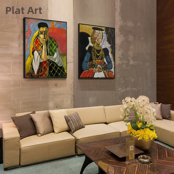 Picasso retro abstraktse tegelaskuju dekoratiivmaal elutoa hotelli B&B restorani meistri õlimaal nišikunsti rippuv maal