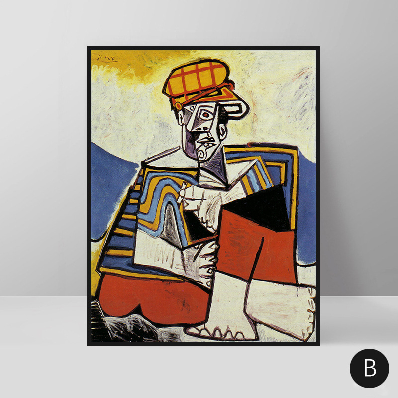 Picasso retro abstraktse tegelaskuju dekoratiivmaal elutoa hotelli B&B restorani meistri õlimaal nišikunsti rippuv maal