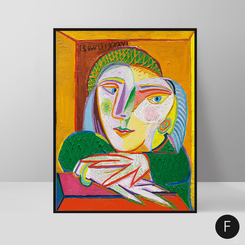 Picasso retro abstraktse tegelaskuju dekoratiivmaal elutoa hotelli B&B restorani meistri õlimaal nišikunsti rippuv maal
