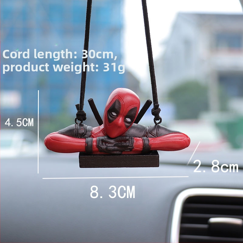 Cartoon Deadpooli auto tahavaatepeegli auto ripats lugemine väike odav auto lisatarvikud auto ripats interjöör