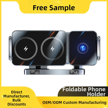 Piiriülene auto pöörlev horisontaalne ekraan, juhtmevaba kiirlaadimine, navigatsioon, kokkupandav auto mobiiltelefoni hoidik, õhuava, trükitud logo