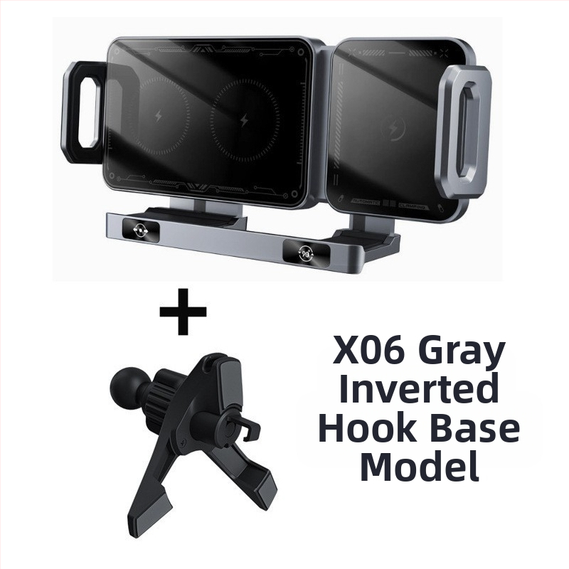 Piiriülene auto pöörlev horisontaalne ekraan, juhtmevaba kiirlaadimine, navigatsioon, kokkupandav auto mobiiltelefoni hoidik, õhuava, trükitud logo