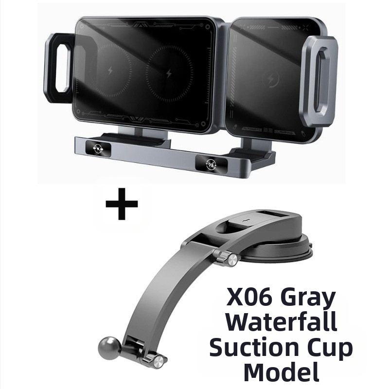 Piiriülene auto pöörlev horisontaalne ekraan, juhtmevaba kiirlaadimine, navigatsioon, kokkupandav auto mobiiltelefoni hoidik, õhuava, trükitud logo