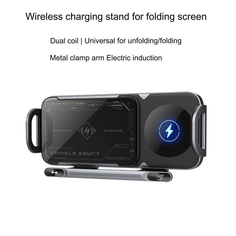 Piiriülene auto pöörlev horisontaalne ekraan, juhtmevaba kiirlaadimine, navigatsioon, kokkupandav auto mobiiltelefoni hoidik, õhuava, trükitud logo