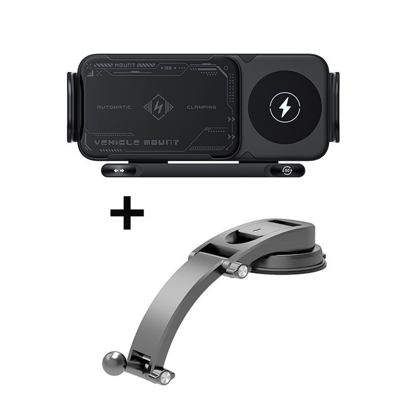 Piiriülene auto pöörlev horisontaalne ekraan, juhtmevaba kiirlaadimine, navigatsioon, kokkupandav auto mobiiltelefoni hoidik, õhuava, trükitud logo