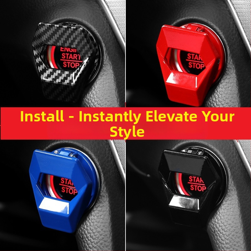 Dekoračná nálepka so štartovacím tlačidlom, ochranný kryt spínača zapaľovania, úprava interiéru auta, športový dekoračný krúžok, univerzálny, cool run car