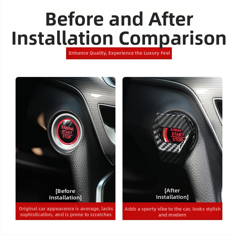 Dekoračná nálepka so štartovacím tlačidlom, ochranný kryt spínača zapaľovania, úprava interiéru auta, športový dekoračný krúžok, univerzálny, cool run car