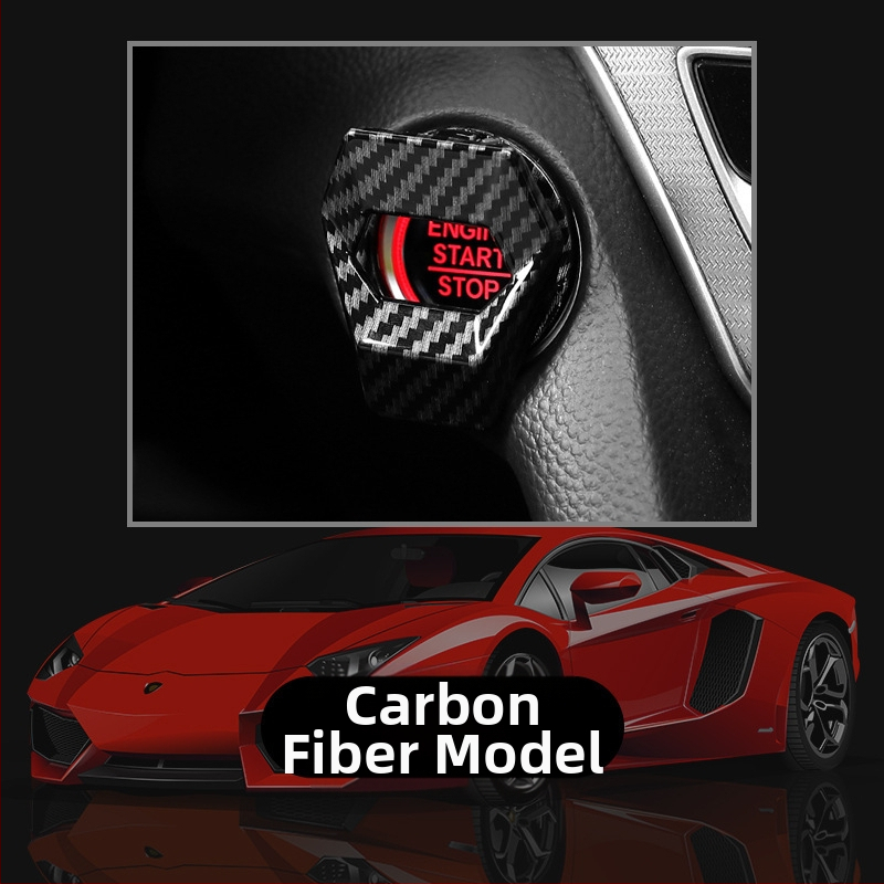 Ühe nupuga käivitusdekoratsioonikleebis süütelüliti kaitsekate auto salongi modifikatsioon spordikaunistuseks mõeldud rõngas lahe jooks auto universaalne