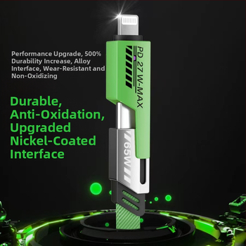 [Aukštos kokybės „True PD27W“] Keturių viename itin greito įkrovimo pintas kabelis, dviejų dalių duomenų kabelis, tinkantis „Apple 15“