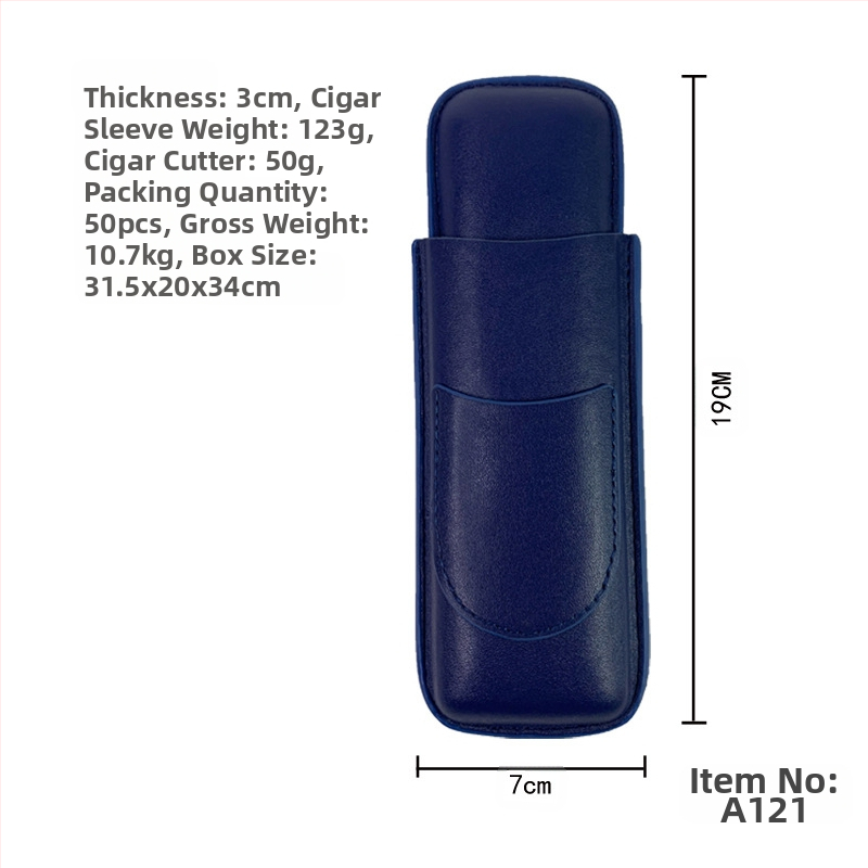 Laos olev sigarikomplekt, kokkupandud sigarikäärid, isikupärastatud sigariniisutaja, sigarinahast ümbris, hoiustuskate