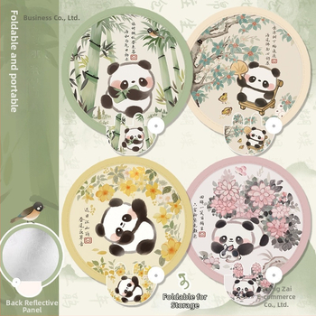 Uus kaasaskantav antiikstiilis reisiloominguline ümmargune ventilaator, õues kasutatav väike igapäevaseks kasutamiseks mõeldud kokkupandav valgustahvel