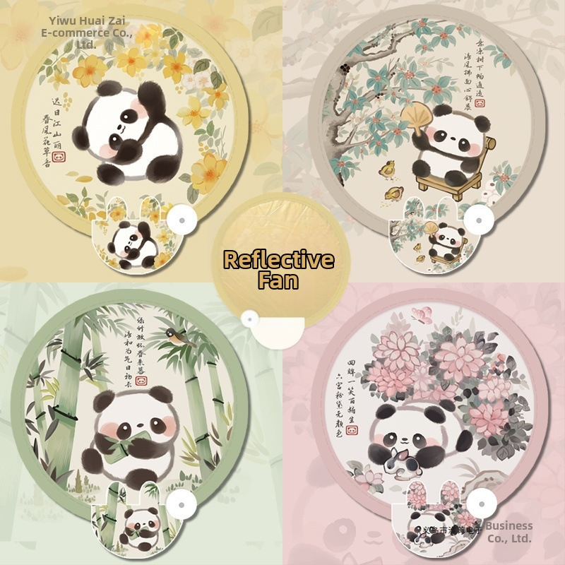 Uus kaasaskantav antiikstiilis reisiloominguline ümmargune ventilaator, õues kasutatav väike igapäevaseks kasutamiseks mõeldud kokkupandav valgustahvel