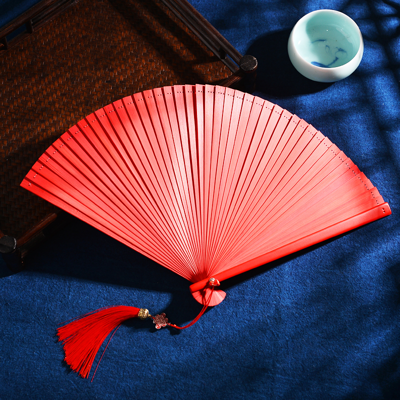 Jaapani stiilis Hiina täisbambusest kokkupandav õõnes lehvik, antiikstiilis, unisex kokkupandav lehvik, käsitöö, väike 5-tolline tantsulevik, must