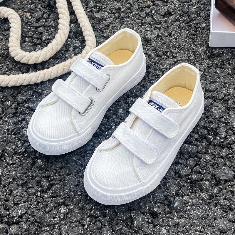 Bērnu audekla apavi ar līplenti 2024. gada pavasarim un rudenim, jauni, CUhk zēniem un meitenēm, skolēniem, dēļu apavi, mīksta zole, modes apavi Tide