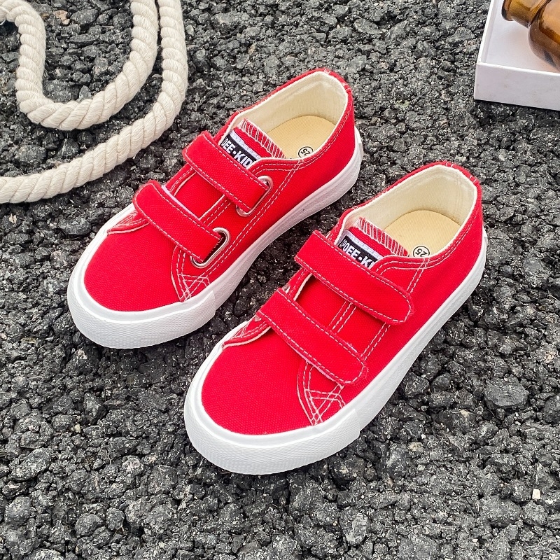 Bērnu audekla apavi ar līplenti 2024. gada pavasarim un rudenim, jauni, CUhk zēniem un meitenēm, skolēniem, dēļu apavi, mīksta zole, modes apavi Tide