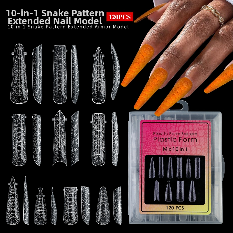 Piiriülesed uued küünekunsti küünevormid, segatud 12 stiiliga, paberivabad kätepikendused, kristallküünetükid, läbipaistev küünekile, 288 tk